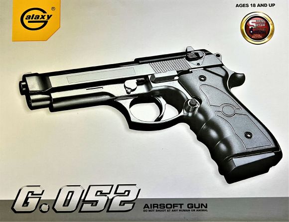 G052S Страйкбольний пістолет Galaxy Beretta 92 пластиковий сталевий G052S Страйкбольний пістолет Galaxy Beretta 92 пластиковий сталевий