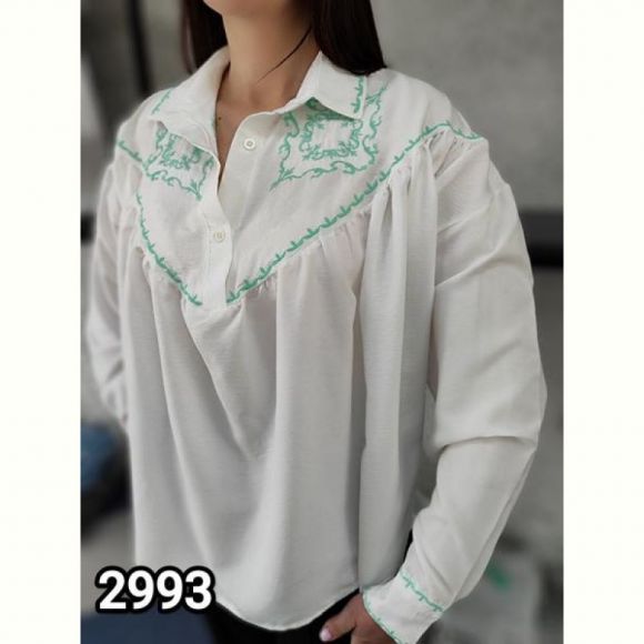 Вышиванка MMC clothes 2993 white-green Вышиванка MMC clothes 2993 white-green