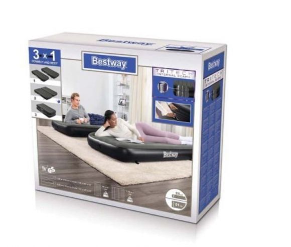 67922 Подвійний надувний матрац 3в1 Bestway, 188 х 99 х 25 см.