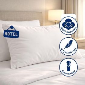 Подушка Premium Soft 50x70 см IDEIA искусственный пух, с молнией, хлопок, премиум качество, для гостиниц и дома