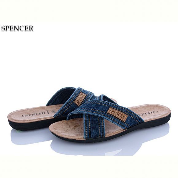 Шлепанцы Spencer 0301 джинс синій