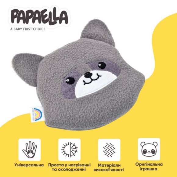 Подушка грелка игрушка для детей PAPAELLA от коликов и газиков с семенами льна 18х18 см енот со льном лен Подушка грелка игрушка для детей PAPAELLA от коликов и газиков с семенами льна 18х18 см енот со льном лен