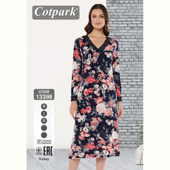 Ночнушка Cotpark 13398 black-red Ночнушка Cotpark 13398 black-red