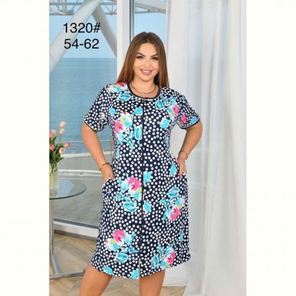 Халат Anion 1320 white-l.blue Халат Anion 1320 white-l.blue