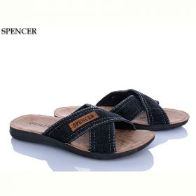 Шлепанцы Spencer 0301 джинс чорний