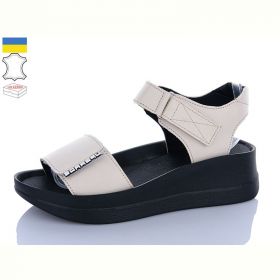 Босоножки Sali 1706-2 бежевий чор-п.