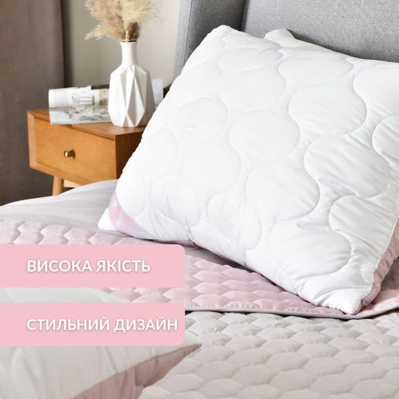 Подушка для сна 50х70 см Soft IDEIA двухсторонняя аналог лебяжьего пуха стеганная, искусственный пух, премиум