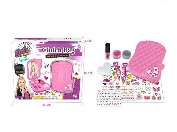 G266051-MBK-335 Дитячий набір для нігтів та татуювань "Clutch Bag Girl's Creator"