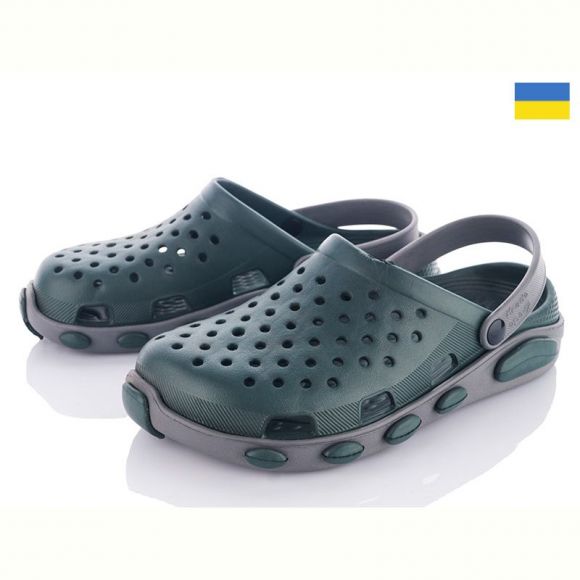 Кроксы Kredo Кредо 2090 хакі- сірий 