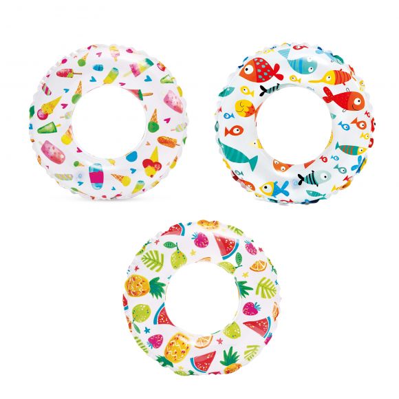 Надувне коло Lively Print Swim Rings Intex 59241, 61см Надувне коло Lively Print Swim Rings Intex 59241, 61см