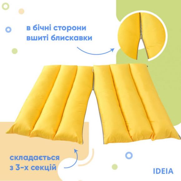 Подушка-валик трансформер 55×70 см IDEIA, багатофункціональна для відпочинку та подорожей, у машину желтая