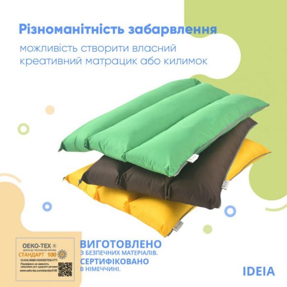 Подушка-валик трансформер 55×70 см IDEIA, багатофункціональна для відпочинку та подорожей, у машину желтая