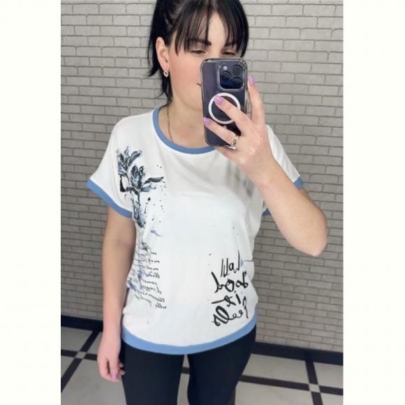 Футболка LeVisha 25017 white-l.blue