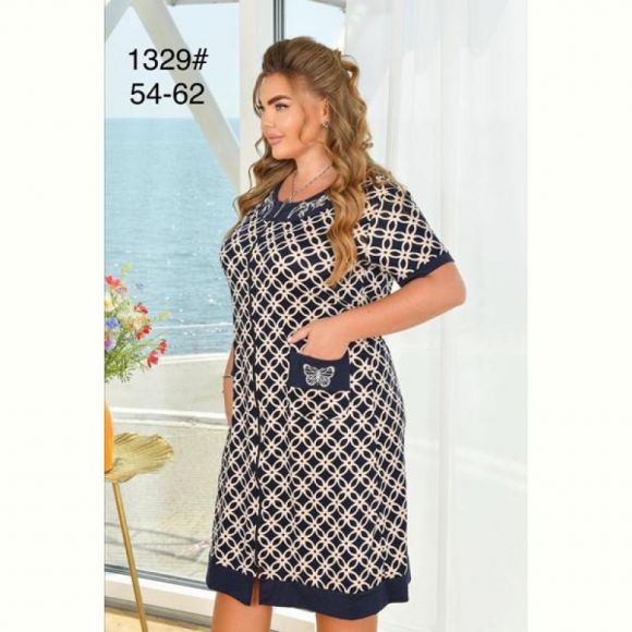 Халат Anion 1329 navy-beige
