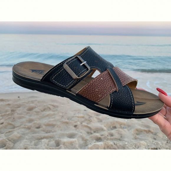 Шлепанцы Malibu MKN6835 black-camel Шлепанцы Malibu MKN6835 black-camel