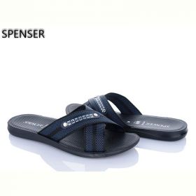 Шлепанцы Spencer 0301Б синій-чорний батал