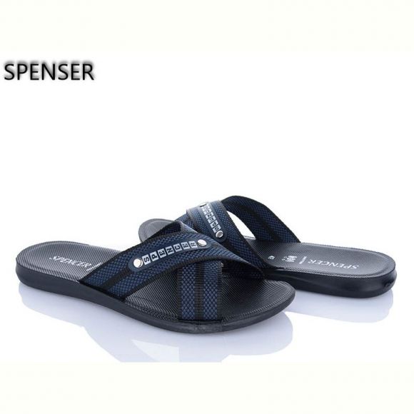 Шлепанцы Spencer 0301Б синій-чорний батал
