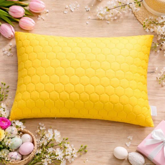 Подушка SunnyMood 50х70 см IDEIA с простёганным чехлом и молнией, гипоаллергенный наполнитель желтая Подушка SunnyMood 50х70 см IDEIA с простёганным чехлом и молнией, гипоаллергенный наполнитель желтая