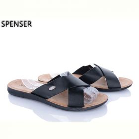 Шлепанцы Spencer 0301Б чорний к-з батал