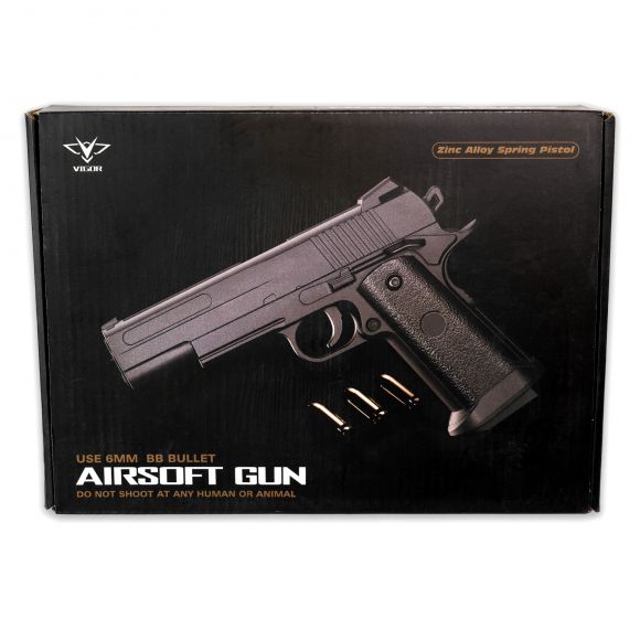 Металевий пістолет VIGOR V18-silver grey