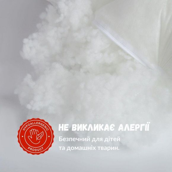 Наполнитель для подушек IDEIA антиаллергенный 1 кг в виде пушистых шариков холлофайбер, для декора, снег