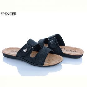 Шлепанцы Spencer 2404 нубук-чорний