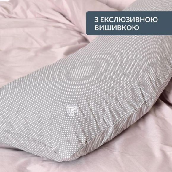 Наволочка для подушки S-Form IDEIA 40х130 см хлопковая бязь, серый горошек, на молнии