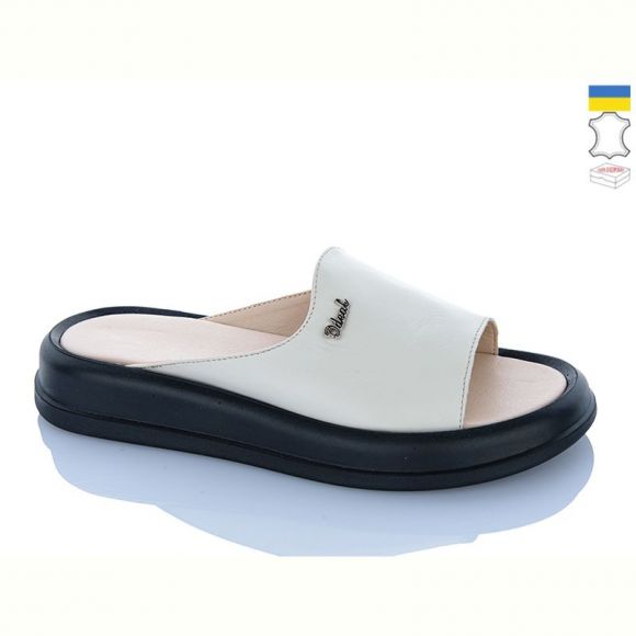 Шлепанцы Sali 504 бежевий к чор-п.