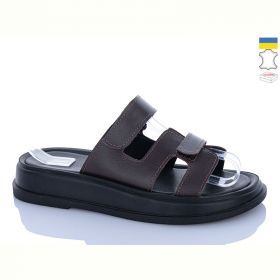 Шлепанцы Sali 9 коричневий к чор-п.