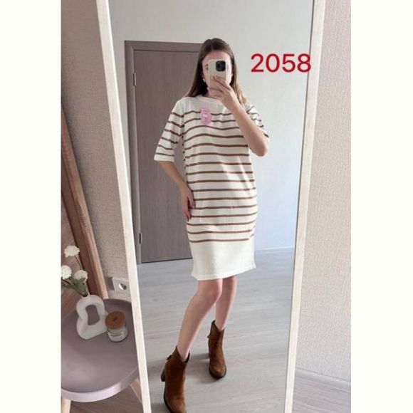 Платье FSN 2058 white-brown