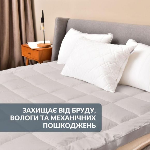 Наматрасник защитный 160x200 см IDEIA с резинками по углам антиаллергенный супер плотный серый Наматрасник защитный 160x200 см IDEIA с резинками по углам антиаллергенный супер плотный серый