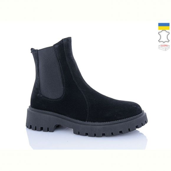 Ботинки Sali 188 чорний з чор-п.зима