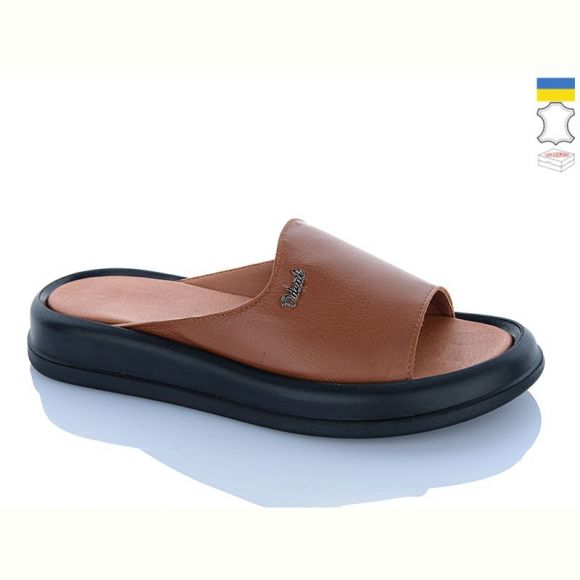 Шлепанцы Sali 504 коньяк чор-п.
