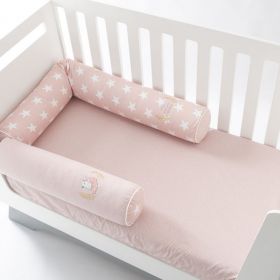 Бортик валик защитный мультифункциональный PAPAELLA 60х15 см 120х15 см в детскую кроватку пудра
