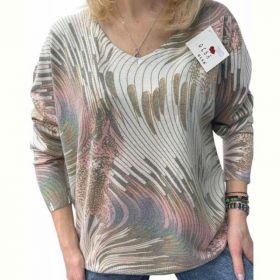 Свитер LeVisha 25241 l.grey-pink Свитер LeVisha 25241 l.grey-pink