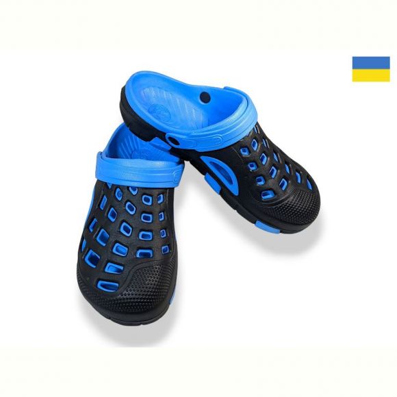 Кроксы Cross 308 чор-блакитний