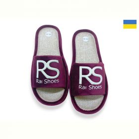 Тапочки Rai Shoes Шльопки жін.бордовий