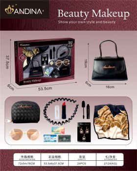 G560431-676-5 Дитячий ігровий набір аксесуарів «Beauty Makeup» сумочка, косметичка, хустинка, помада, сережки, туш