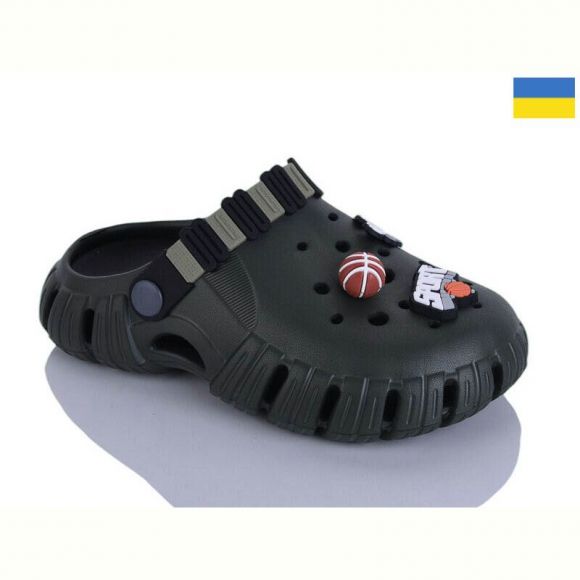 Кроксы Malibu 6012 хакі/чорн