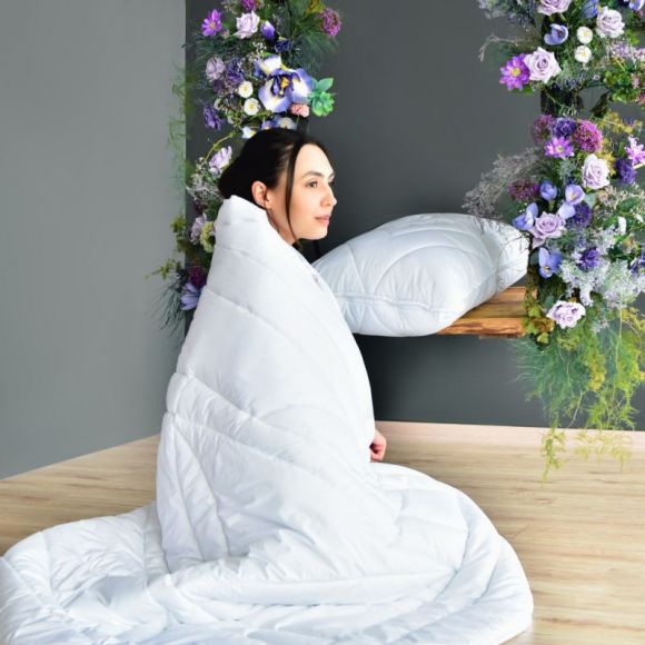 Одеяло бамбуковое летнее IDEIA Bamboo 175х210 см, искусственный пух, ткань с бамбуком, антиаллергенное, гипоаллергенное