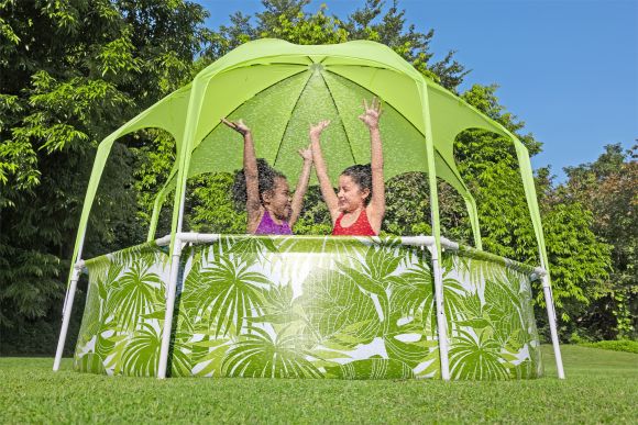 56432 Басейн Bestway 8' x 20"/2.44m x 51cm з водяним розпилювачем під куполом.