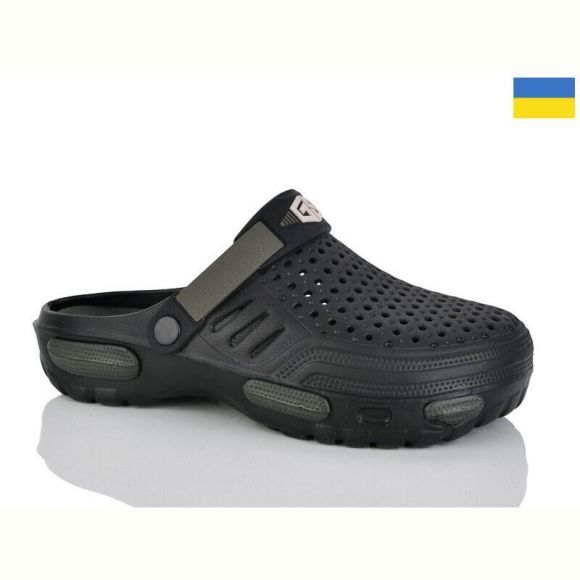 Кроксы Malibu 6-118 чорний-хакі
