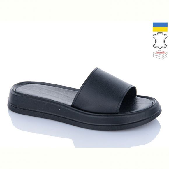 Шлепанцы Garti 0197 чорний шкіра Шлепанцы Garti 0197 чорний шкіра