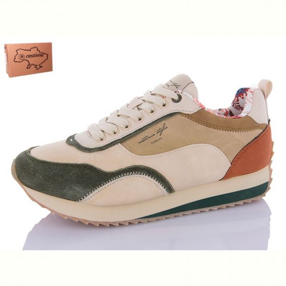 Кроссовки Restime JWO24373 beige-khaki Кроссовки Restime JWO24373 beige-khaki