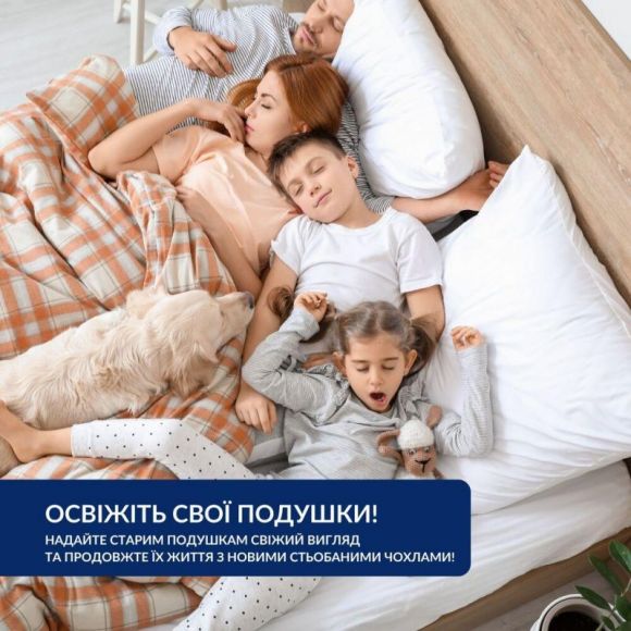 Чехол наволочка защитный 2 шт 70x70 cм на подушку сьемный с молнией IDEIA стеганный белый микрофибра