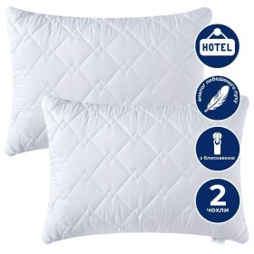 Набор подушек 2 шт Classica Soft IDEIA 50х70 см искусственный пух, с молнией для дома и отелей, гипоаллергенная Набор подушек 2 шт Classica Soft IDEIA 50х70 см искусственный пух, с молнией для дома и отелей, гипоаллергенная