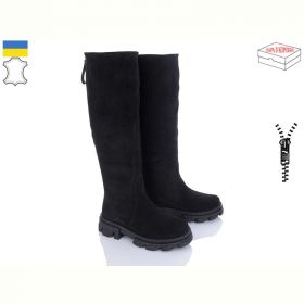 Сапоги Mona Liza 97 замш чорний