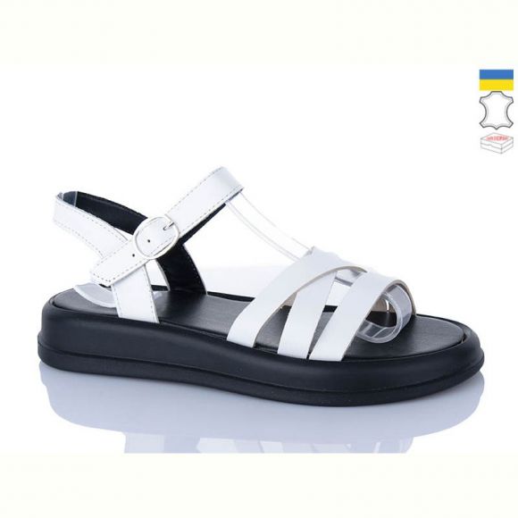 Босоножки Sali 2501 білий чор-п.