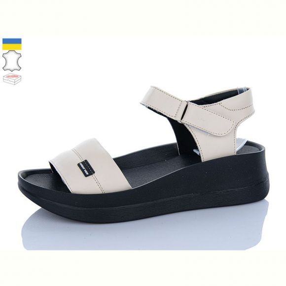 Босоножки Sali 1708-2 бежевий чор-п.