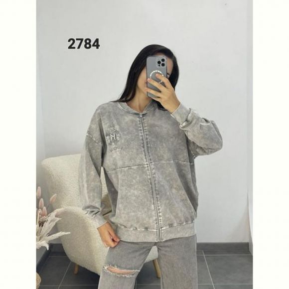 Кофта спорт FSN 2784 grey